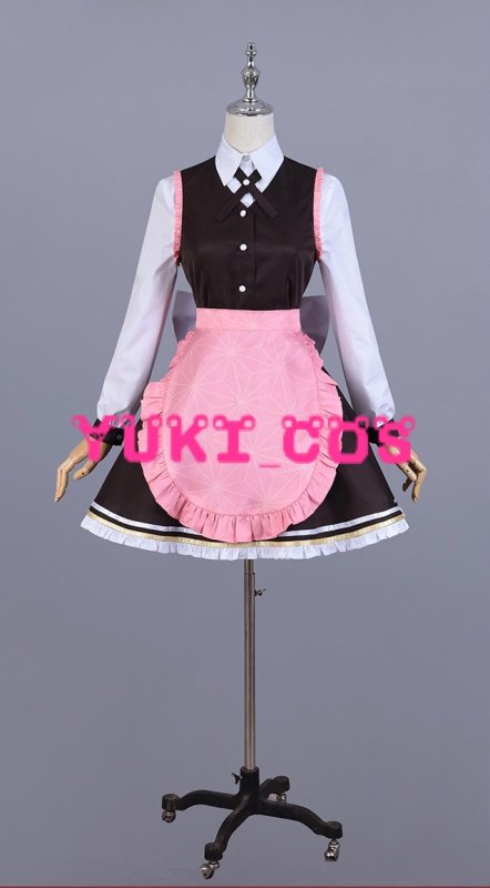 画像2: 鬼滅の刃 竈門禰豆子 メイド服 コスプレ衣装 送料無料 (2)