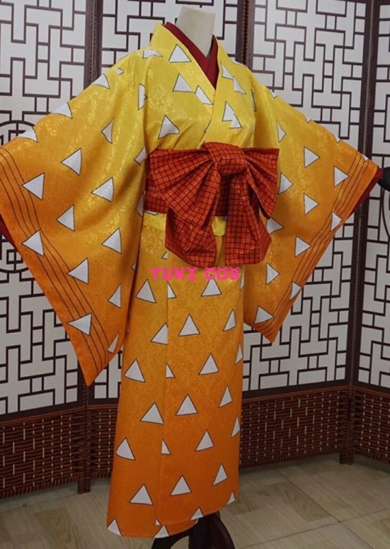 画像2: 鬼滅の刃 遊郭編 我妻善逸 コスプレ衣装 子供サイズ/大人サイズ 送料無料 (2)