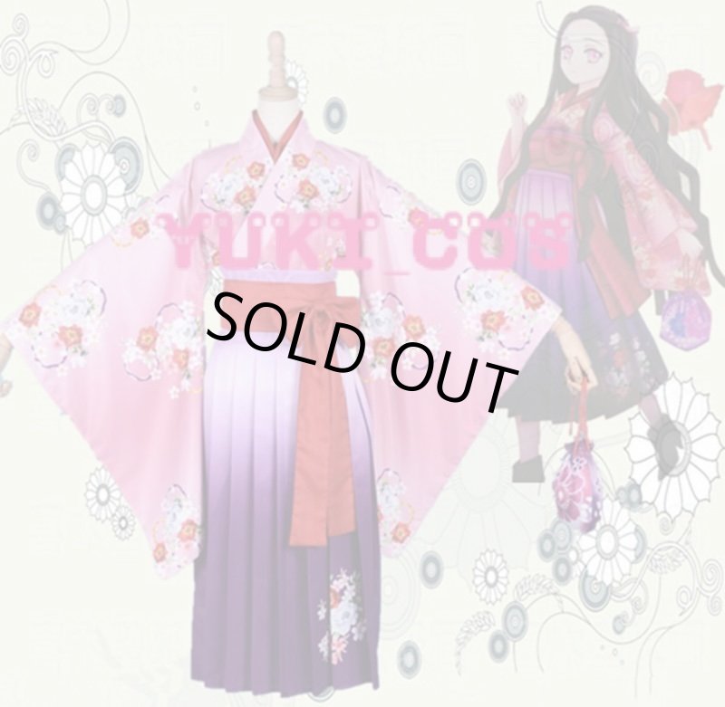 画像1: 鬼滅の刃 鬼滅ノ刃 竈門禰豆子 着物　コスプレ衣装　送料無料 (1)