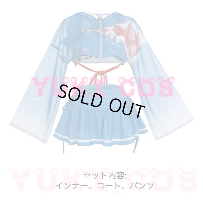 画像2: バーチャルYouTuber ホロライブ がうるぐら サメちゃん ぐらちゃん ぺったん 水着 コスプレ衣装 送料無料 (2)