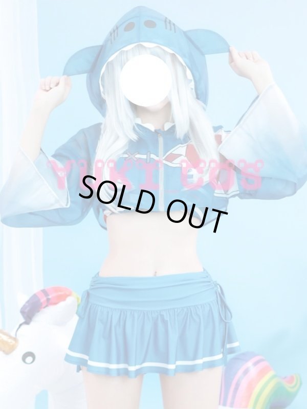 画像9: バーチャルYouTuber ホロライブ がうるぐら サメちゃん ぐらちゃん ぺったん 水着 コスプレ衣装 送料無料 (9)