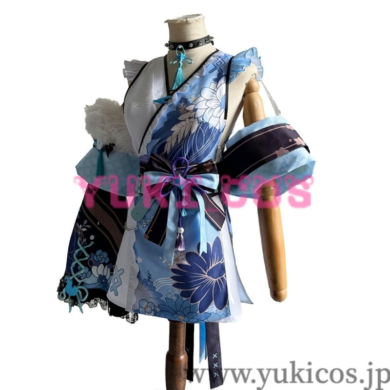 画像5: バーチャルYouTuber Vtuber  ホロライブ Mococo Abyssgard モココ・アビスガード Fuwawa Abyssgard フワワ・アビスガード FUWAWA MOCOCO 正月和服 コスプレ衣装 送料無料 (5)