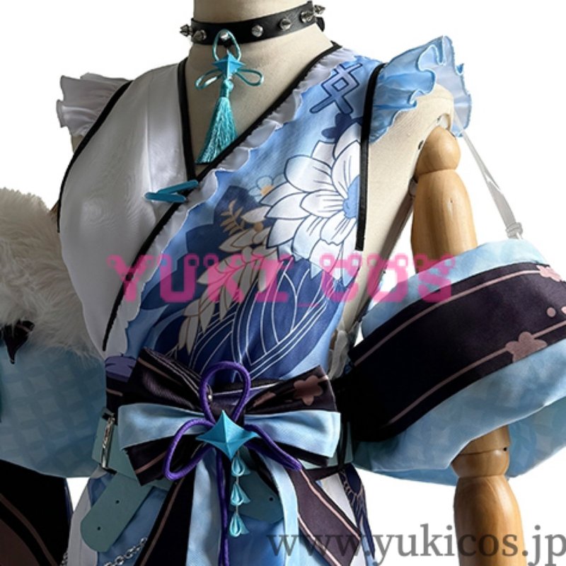 画像7: バーチャルYouTuber Vtuber  ホロライブ Mococo Abyssgard モココ・アビスガード Fuwawa Abyssgard フワワ・アビスガード FUWAWA MOCOCO 正月和服 コスプレ衣装 送料無料 (7)