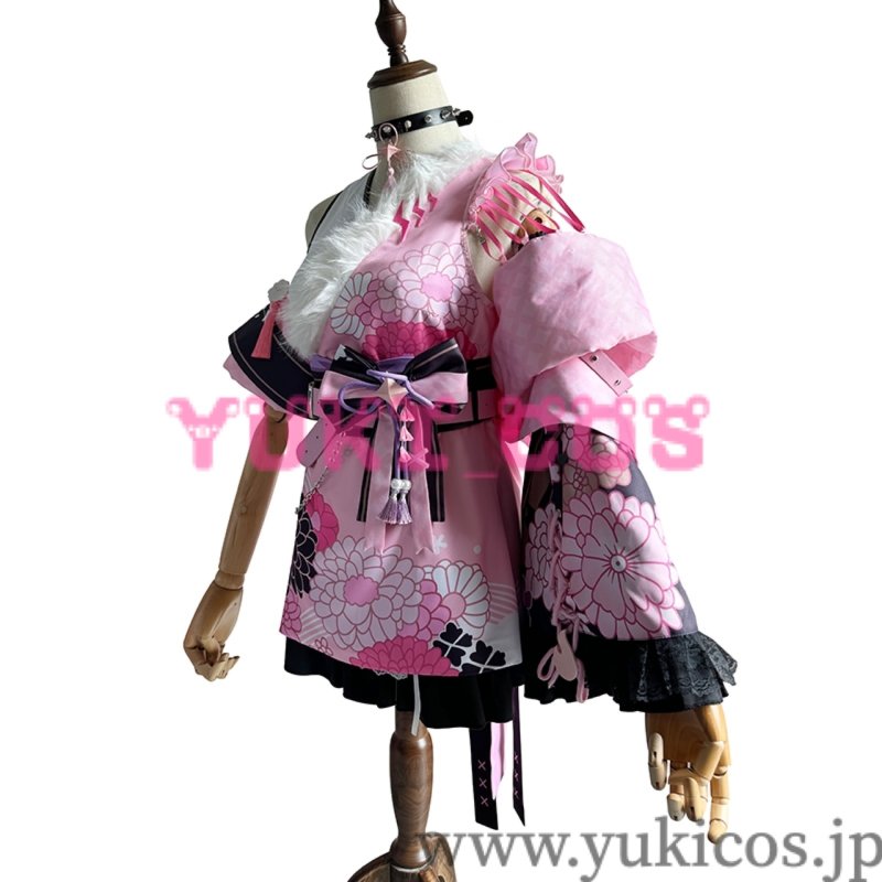 画像14: バーチャルYouTuber Vtuber  ホロライブ Mococo Abyssgard モココ・アビスガード Fuwawa Abyssgard フワワ・アビスガード FUWAWA MOCOCO 正月和服 コスプレ衣装 送料無料 (14)