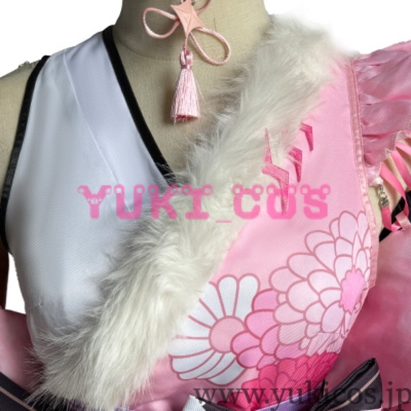 画像16: バーチャルYouTuber Vtuber  ホロライブ Mococo Abyssgard モココ・アビスガード Fuwawa Abyssgard フワワ・アビスガード FUWAWA MOCOCO 正月和服 コスプレ衣装 送料無料 (16)