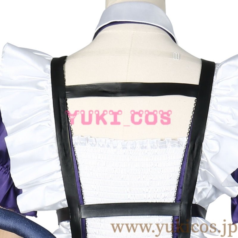 画像10: Vtuber にじさんじEN Meloco Kyoran 狂蘭メロコ ポニーテール猫耳メイド コスプレ衣装 送料無料 (10)