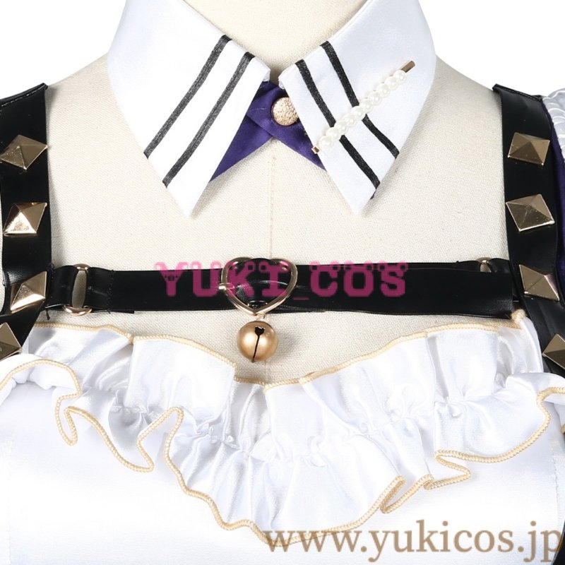 画像5: Vtuber にじさんじEN Meloco Kyoran 狂蘭メロコ ポニーテール猫耳メイド コスプレ衣装 送料無料 (5)