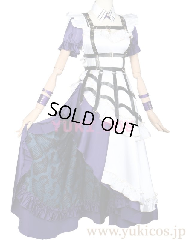 画像4: Vtuber　にじさんじEN　Meloco Kyoran　狂蘭メロコ　ポニーテール猫耳メイド　コスプレ衣装　送料無料 (4)