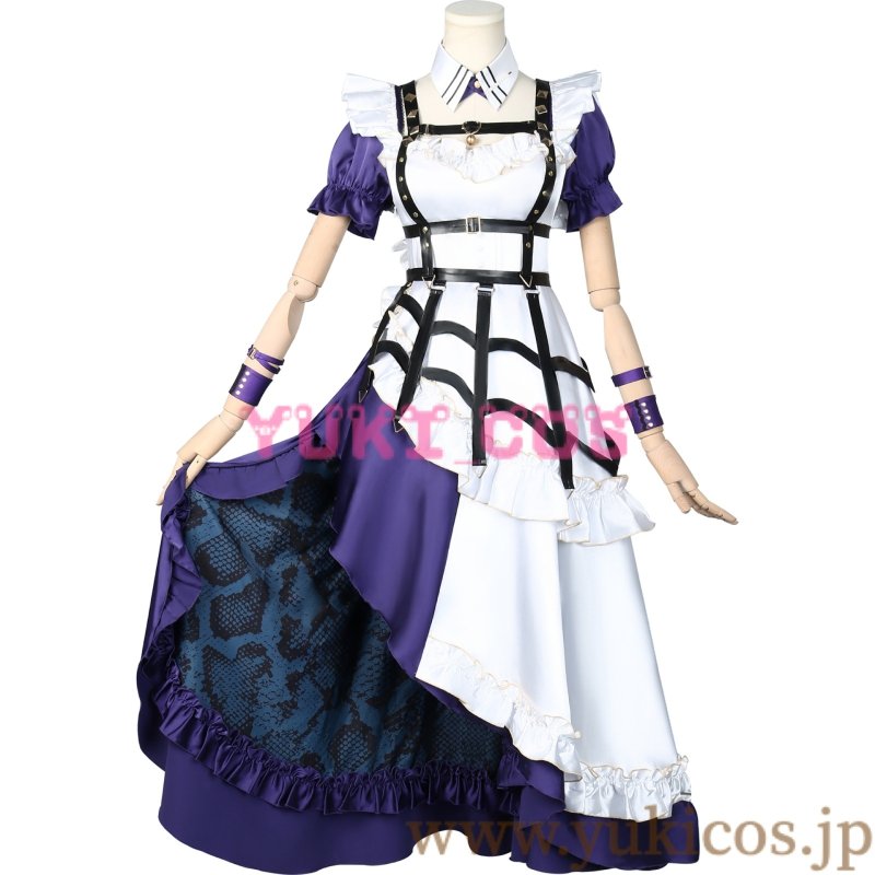 画像1: Vtuber　にじさんじEN　Meloco Kyoran　狂蘭メロコ　ポニーテール猫耳メイド　コスプレ衣装　送料無料 (1)