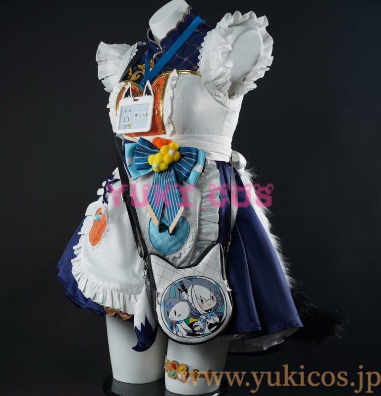 画像3: バーチャルYouTuber  Vtuber ホロライブ 白上フブキ レトロ風喫茶衣装 コスプレ衣装 送料無料 (3)