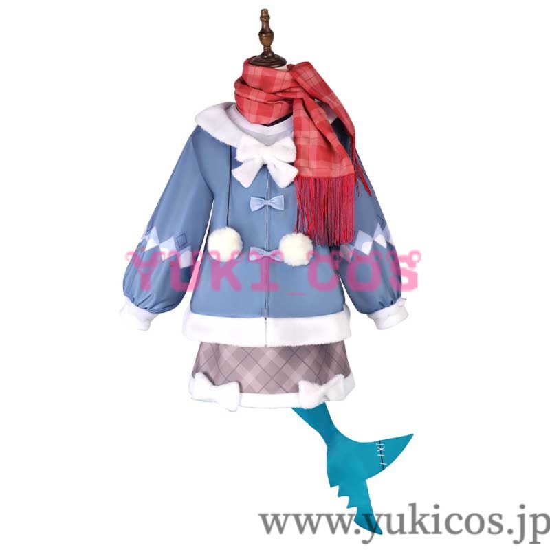 画像1: Vtuber　ホロライブEN　Gawr Gura　がうるぐら　pet the shark　冬服　コスプレ衣装　送料無料 (1)