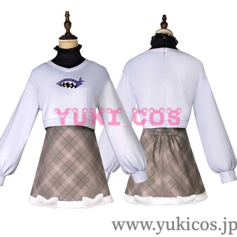 画像6: Vtuber ホロライブEN Gawr Gura がうるぐら pet the shark 冬服 コスプレ衣装 送料無料 (6)