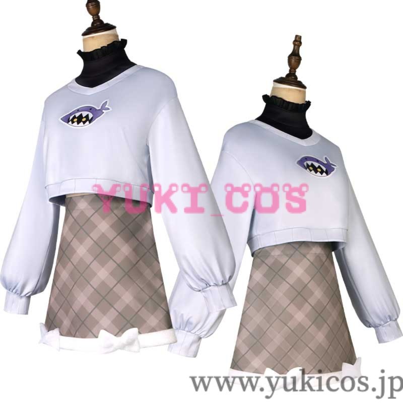 画像7: Vtuber ホロライブEN Gawr Gura がうるぐら pet the shark 冬服 コスプレ衣装 送料無料 (7)