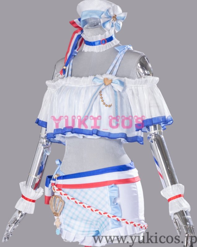 画像5: プロジェクトセカイ プロセカ 水辺に咲く可憐な花ガチャ 最強アイドルスマイル! ブルーマリン・クルースタイル 桃井愛莉 コスプレ衣装 送料無料 (5)