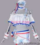 画像1: プロジェクトセカイ　プロセカ　水辺に咲く可憐な花ガチャ　最強アイドルスマイル！　ブルーマリン・クルースタイル　桃井愛莉　コスプレ衣装　送料無料 (1)