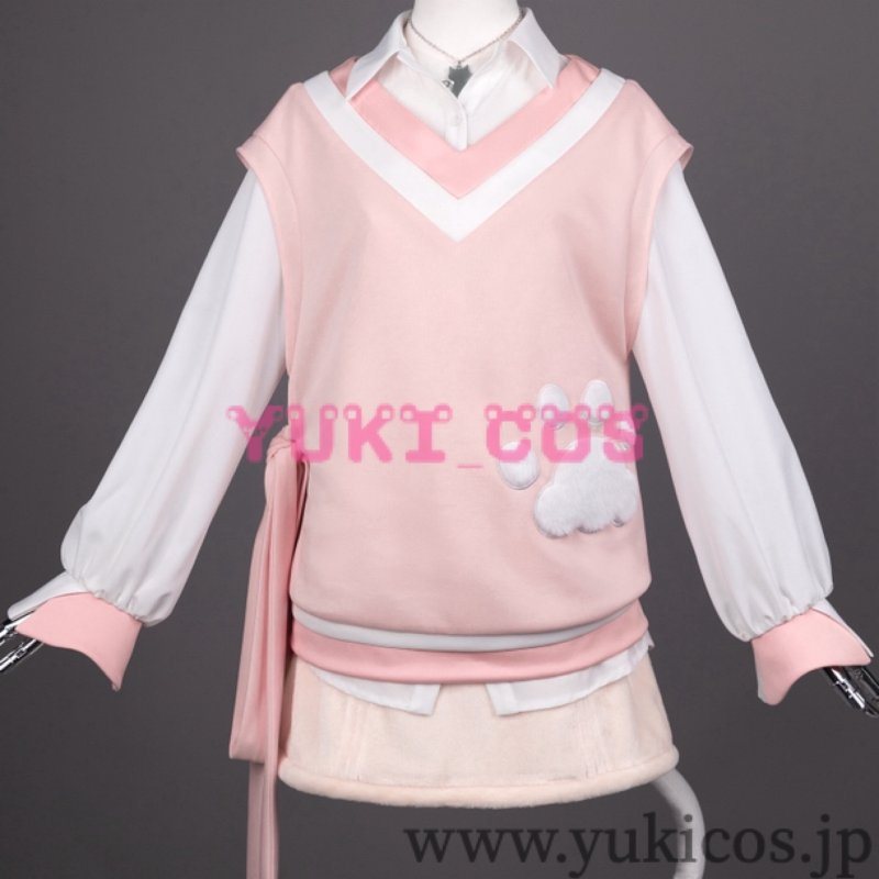 画像1: プロジェクトセカイ　プロセカ　Let's play with catsガチャ　ドーナツとピース！ 暁山瑞希　cute white kitty　コスプレ衣装　送料無料 (1)