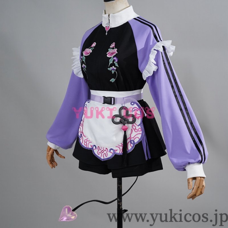 画像4: Vtuber　ホロライブ　常闇トワ　チャイナ風なメイドジャージ新衣装　コスプレ衣装　送料無料 (4)