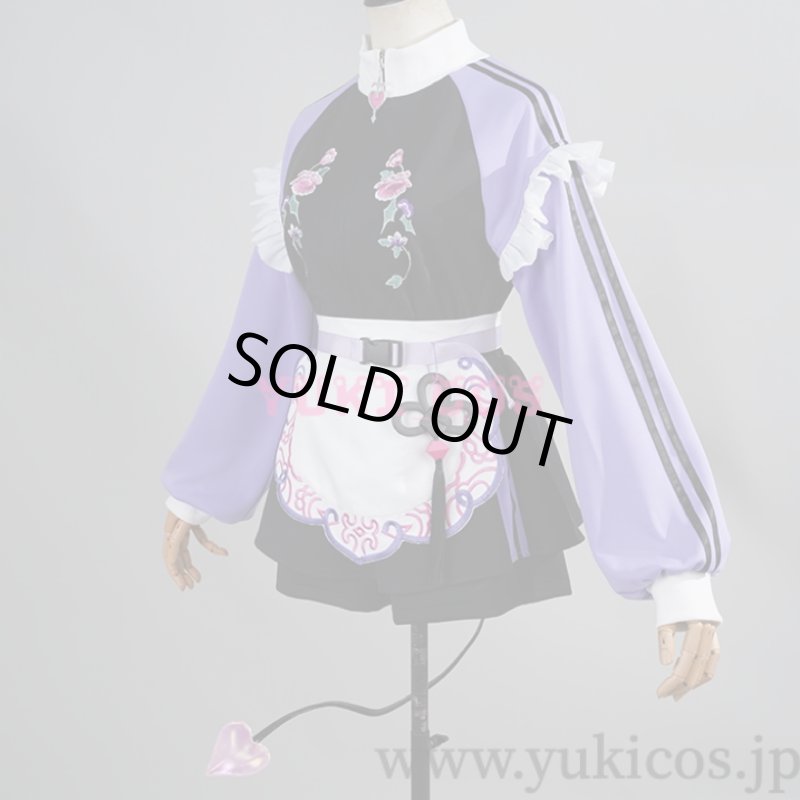 画像4: Vtuber　ホロライブ　常闇トワ　チャイナ風なメイドジャージ新衣装　コスプレ衣装　送料無料 (4)