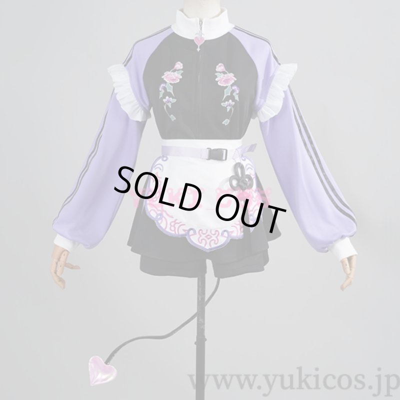 画像1: Vtuber　ホロライブ　常闇トワ　チャイナ風なメイドジャージ新衣装　コスプレ衣装　送料無料 (1)