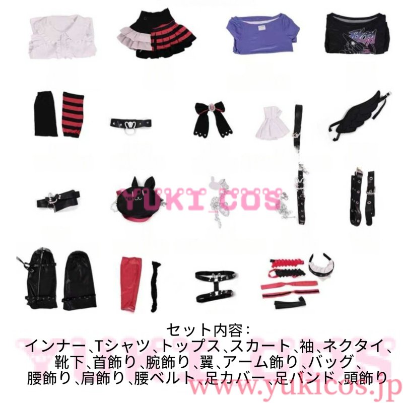 画像2: Vtuber　ホロライブ　兎田ぺこら　堕天使パンク風衣装　コスプレ衣装　送料無料 　 (2)