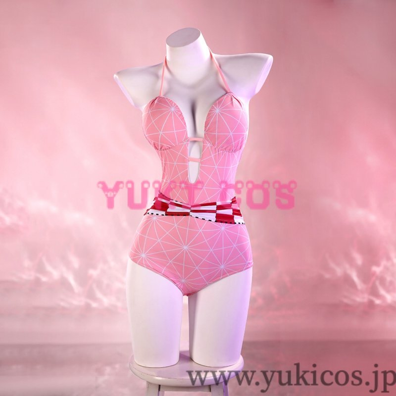 画像4: 鬼滅の刃　竈門禰豆子　かまどねずこ　水着　コスプレ衣装　送料無料 (4)