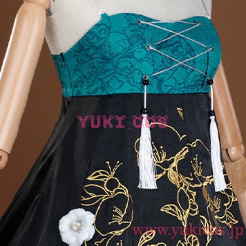 画像5: ボーカロイド　初音ミク　Hatsune Miku in TreeVillage Cafe　ツリービレッジカフェ　初音ミク　チャイナ風　コスプレ衣装　送料無料 (5)